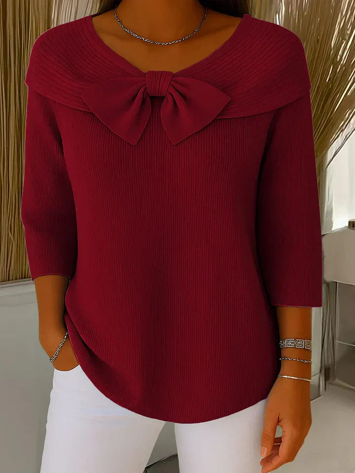 Marissa™ | Knitted Rose Detail Top