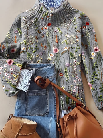 Abigail™ | Vintage Floral Heritage Sweater