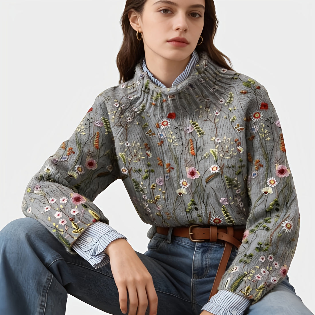 Abigail™ | Vintage Floral Heritage Sweater