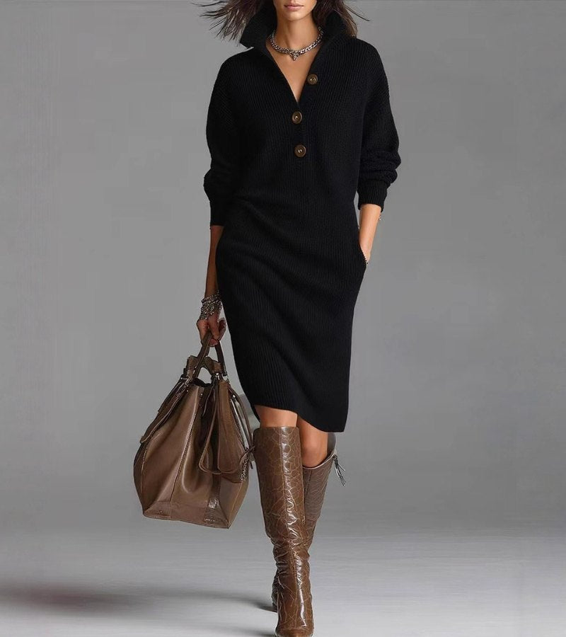 Andrea™ | Cozy Knit Midi Dress