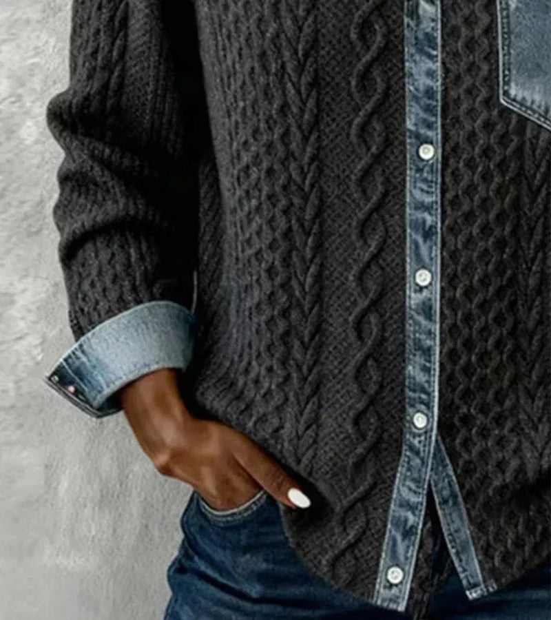 Amelia™ | Patchwork Knit Top