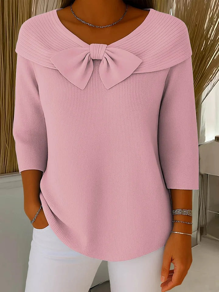 Marissa™ | Knitted Rose Detail Top