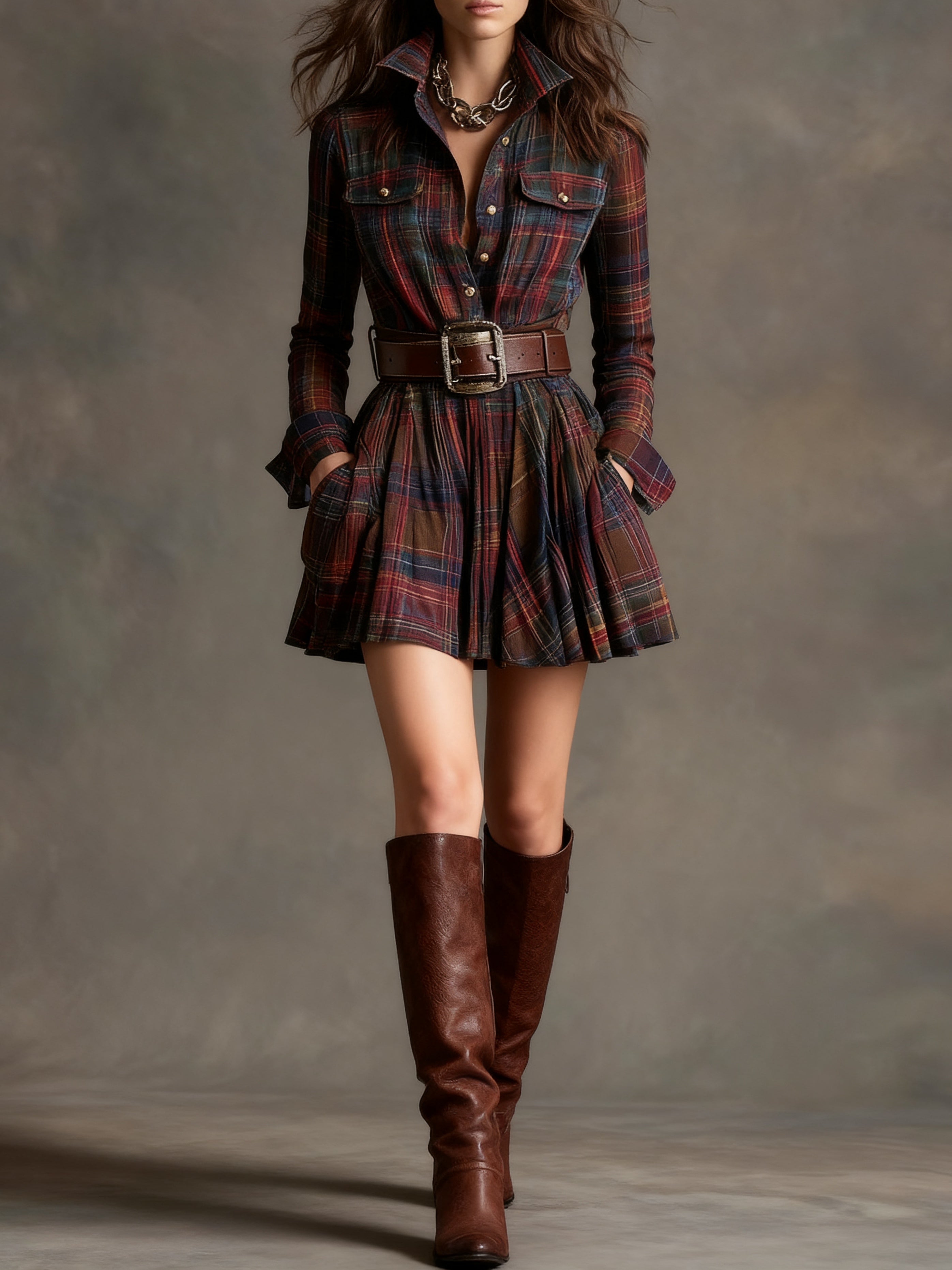 Claudia™ | Plaid Mini Dress